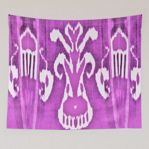 Item preview, Uzbek ikat tulip flower pattern designed and sold by LeFabriqueOuz.