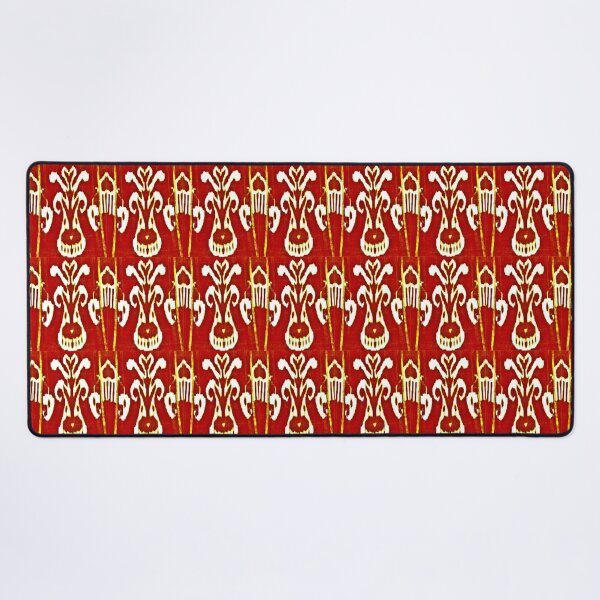 Item preview, Uzbek ikat tulip flower pattern designed and sold by LeFabriqueOuz.