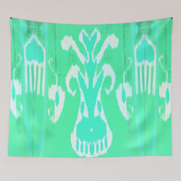 Item preview, Uzbek ikat tulip flower pattern designed and sold by LeFabriqueOuz.