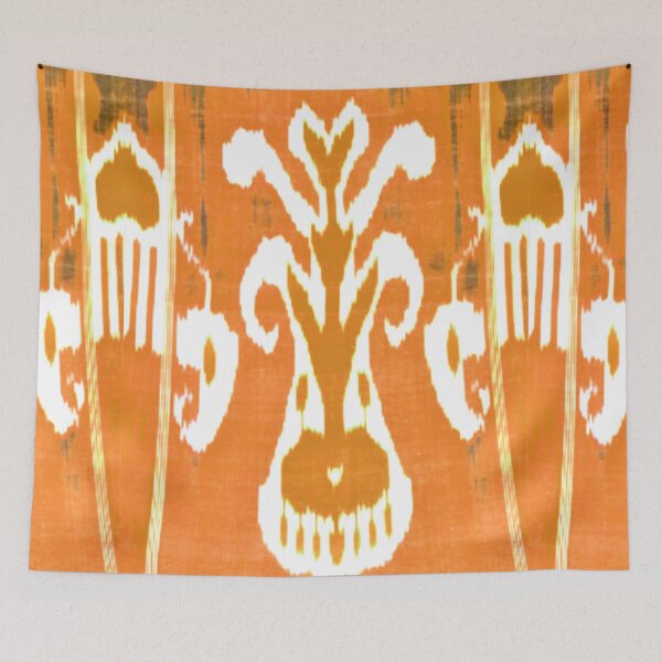 Item preview, Uzbek ikat tulip flower pattern designed and sold by LeFabriqueOuz.