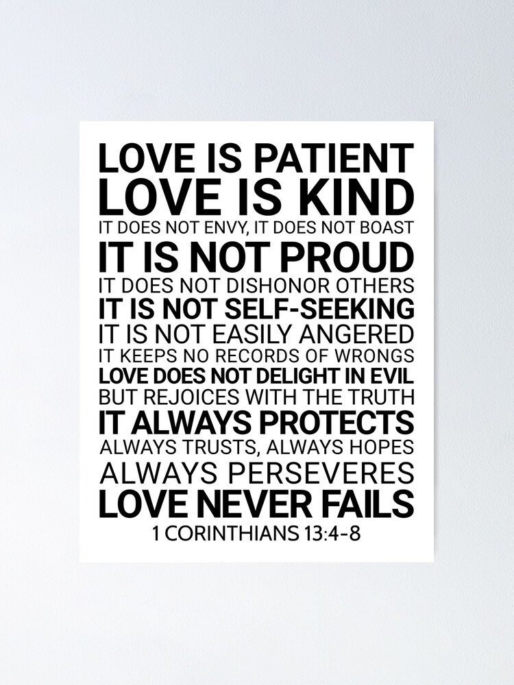 Scripture Walls Love Never Fails 1 Corinthians 13:4-8 Christian Wall A -  Express Your Love Gifts