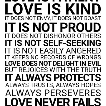 Love Is Patient, Love Is Kind, 1 Corinthians 13:4-8, Bible Verse, Christian Gift, Wedding Decor Art Board Print