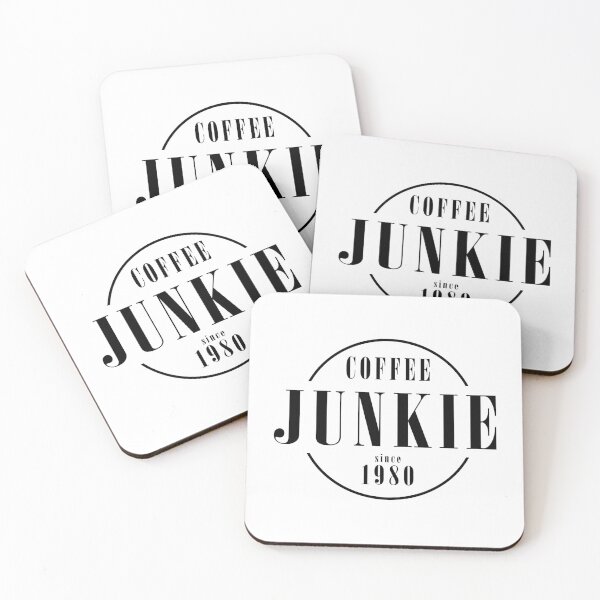 Item preview, Coffee junkie since 1980 designed and sold by AlfabetDesign.