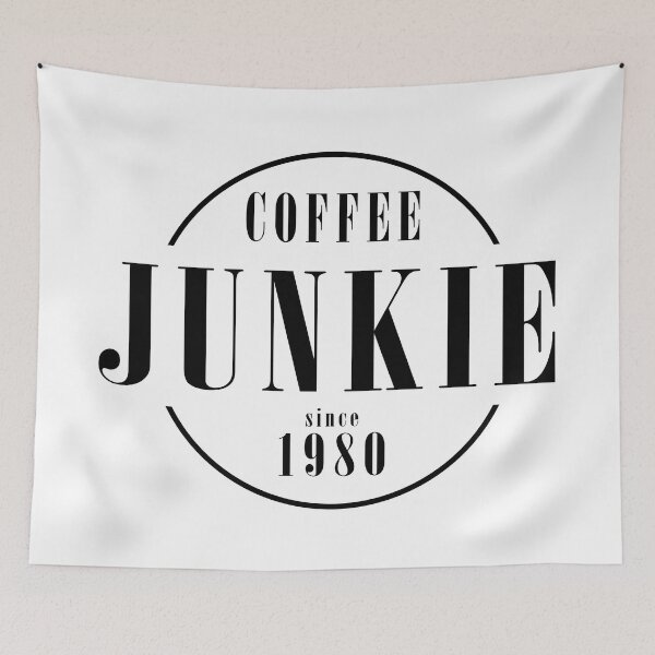 Item preview, Coffee junkie since 1980 designed and sold by AlfabetDesign.