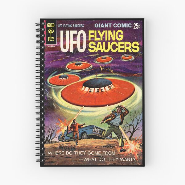 Item preview, UFO FLYING SAUCERS retro comic cover - Vintage Art from 1968 designed and sold by RetroTeeStudio.