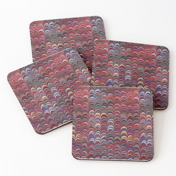 Item preview, MARBLED PAPER,ABSTRACT RED BLACK WHITE BLUE WAVES  designed and sold by BulganLumini.