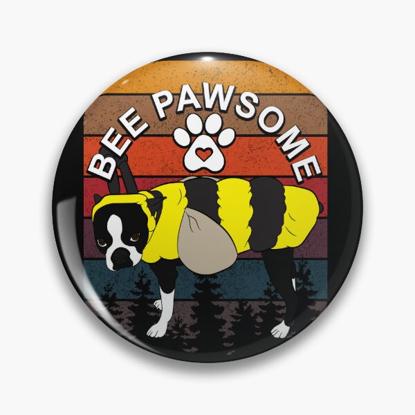 Item preview, Bee pawsome, funny artistic dog retro sunset distressed design  designed and sold by SamRVstore.