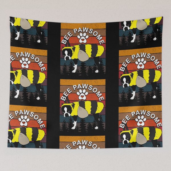 Item preview, Bee pawsome, funny artistic dog retro sunset distressed design  designed and sold by SamRVstore.
