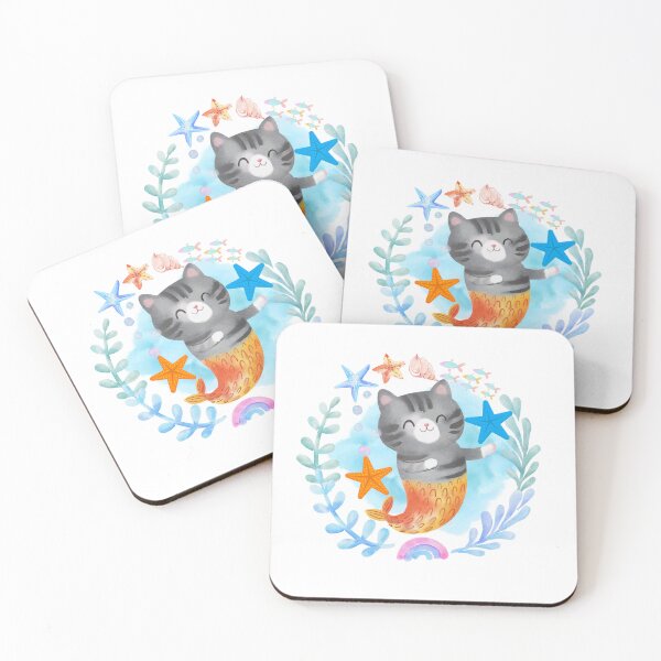 Item preview, Cute Mermaid Cat designed and sold by HappyLifeCreate.
