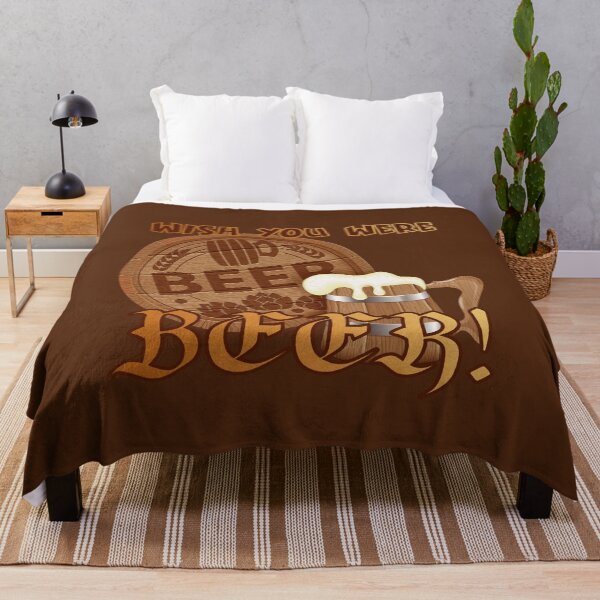 Item preview, Wish You Were BEER! (on Brown) designed and sold by PawsitiveMum.