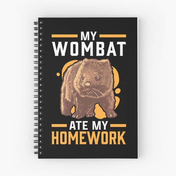 Item preview, Wombat doing homework eaten marsupial designed and sold by madgrfx.