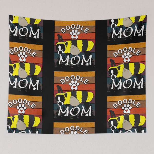 Item preview, Doodle mom, funny artistic dog retro sunset distressed design  designed and sold by SamRVstore.