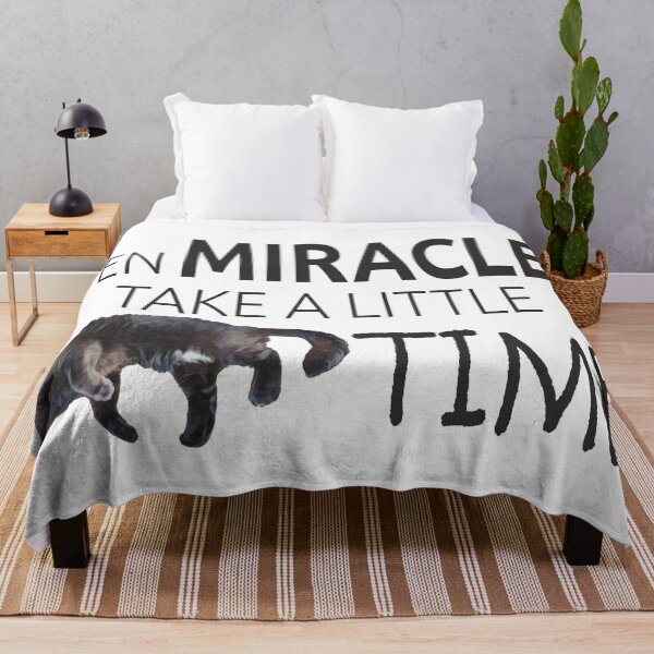 Item preview, Even Miracles Take a Little Time Cat Quote designed and sold by LOKP.