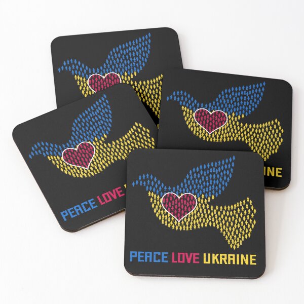 Item preview, Peace Love Ukraine I Stand with Ukraine Ukrainian Dove Heart Flag designed and sold by SpringMoonPress.