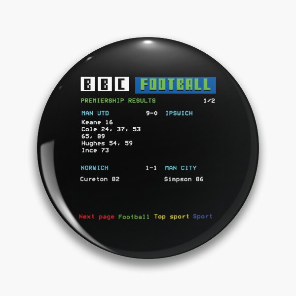 Item preview, Teletext Football Soccer 90s Nostalgia Man Utd Sticker designed and sold by batesyadi3.