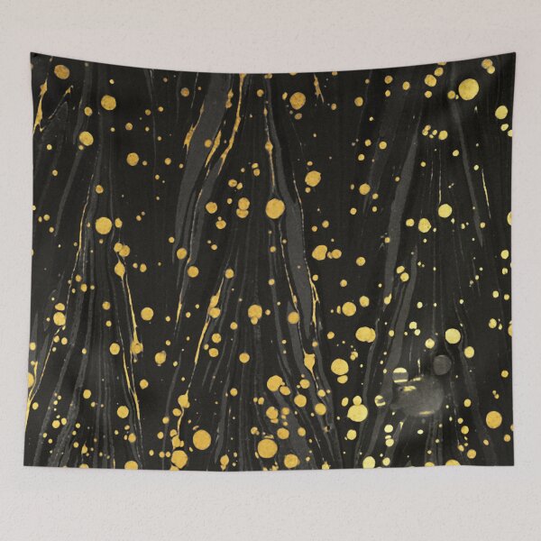 Item preview, ABSTRACT BLACK MARBLED PAPER WITH GOLD SPLASHES designed and sold by BulganLumini.