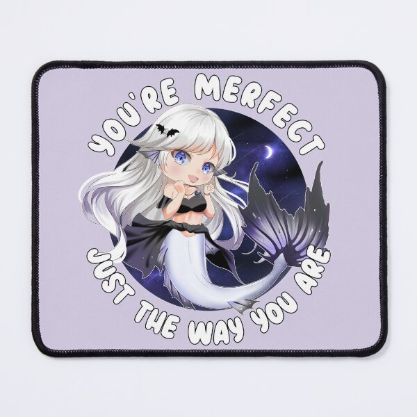 Item preview, GOTHIC MERMAID ♥ You're Merfect Just the Way You Are (cute chibi goth mermaid) designed and sold by TheMagicCrafter.