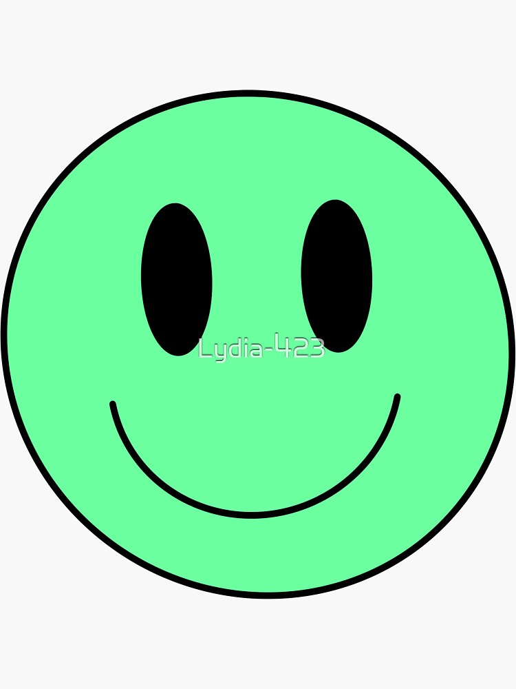 Blue Happy Face Sticker