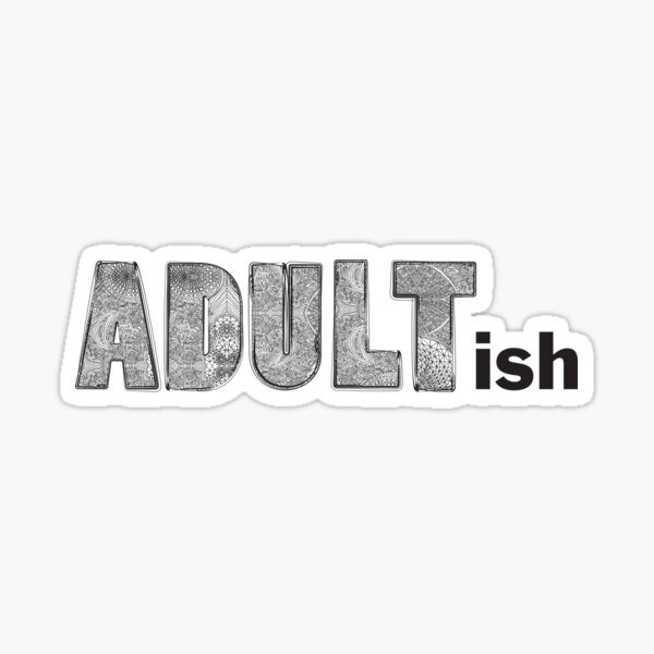 Adultish Coloring Book Letters Sticker for Sale by awkwarddesignco