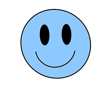 Blue Happy Face Sticker