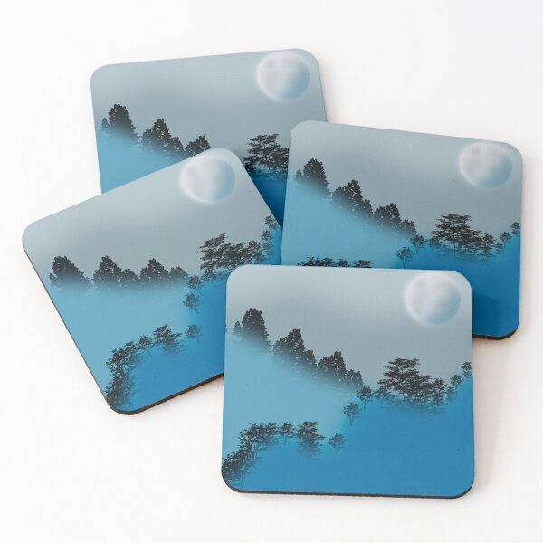 Item preview, fog, trees, moon and sky designed and sold by MGuyerArt.