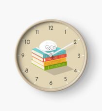 The Cat Loves Books Clock