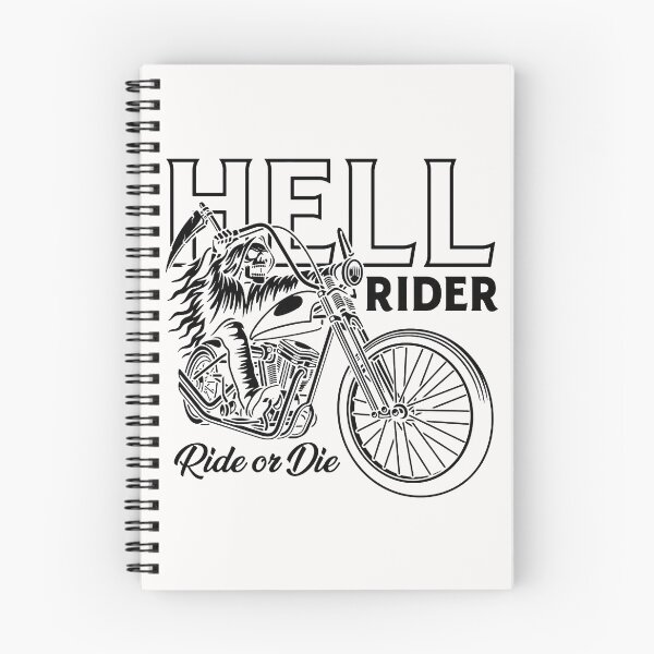 Artikelvorschau, Grim Reaper Riding Motorrad Hell Rider Ride or Die Black entworfen und verkauft von WearWolfDesigns.