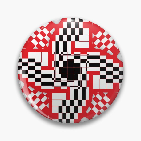 Item preview, Red Black and White Checkered Pinwheel Optical Illusion designed and sold by SeaChangeDesign.