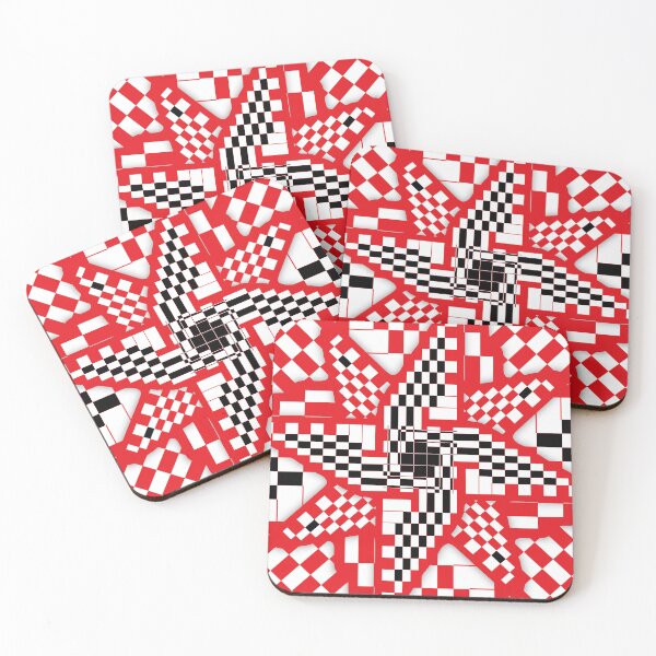 Item preview, Red Black and White Checkered Pinwheel Optical Illusion designed and sold by SeaChangeDesign.