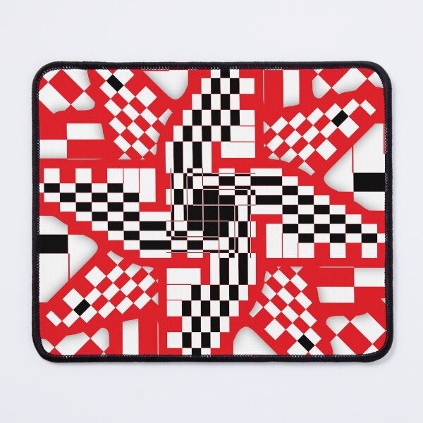 Item preview, Red Black and White Checkered Pinwheel Optical Illusion designed and sold by SeaChangeDesign.