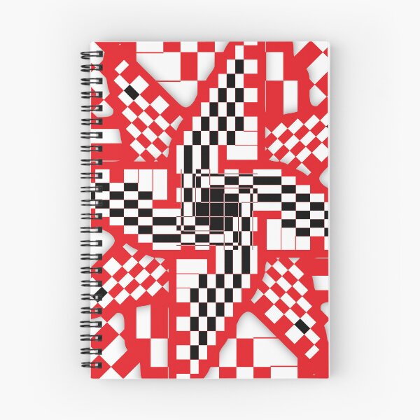 Item preview, Red Black and White Checkered Pinwheel Optical Illusion designed and sold by SeaChangeDesign.