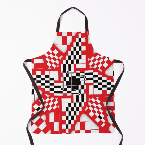Item preview, Red Black and White Checkered Pinwheel Optical Illusion designed and sold by SeaChangeDesign.
