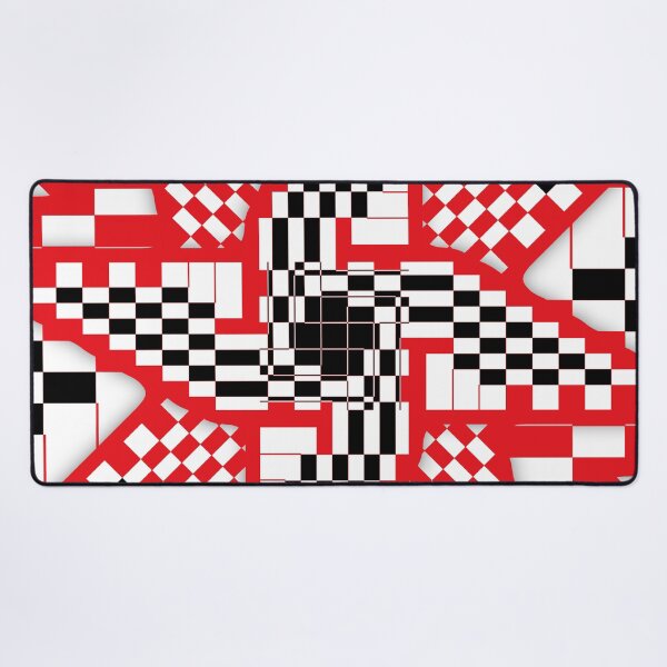 Item preview, Red Black and White Checkered Pinwheel Optical Illusion designed and sold by SeaChangeDesign.