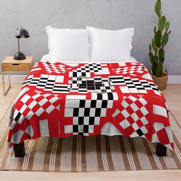 Item preview, Red Black and White Checkered Pinwheel Optical Illusion designed and sold by SeaChangeDesign.