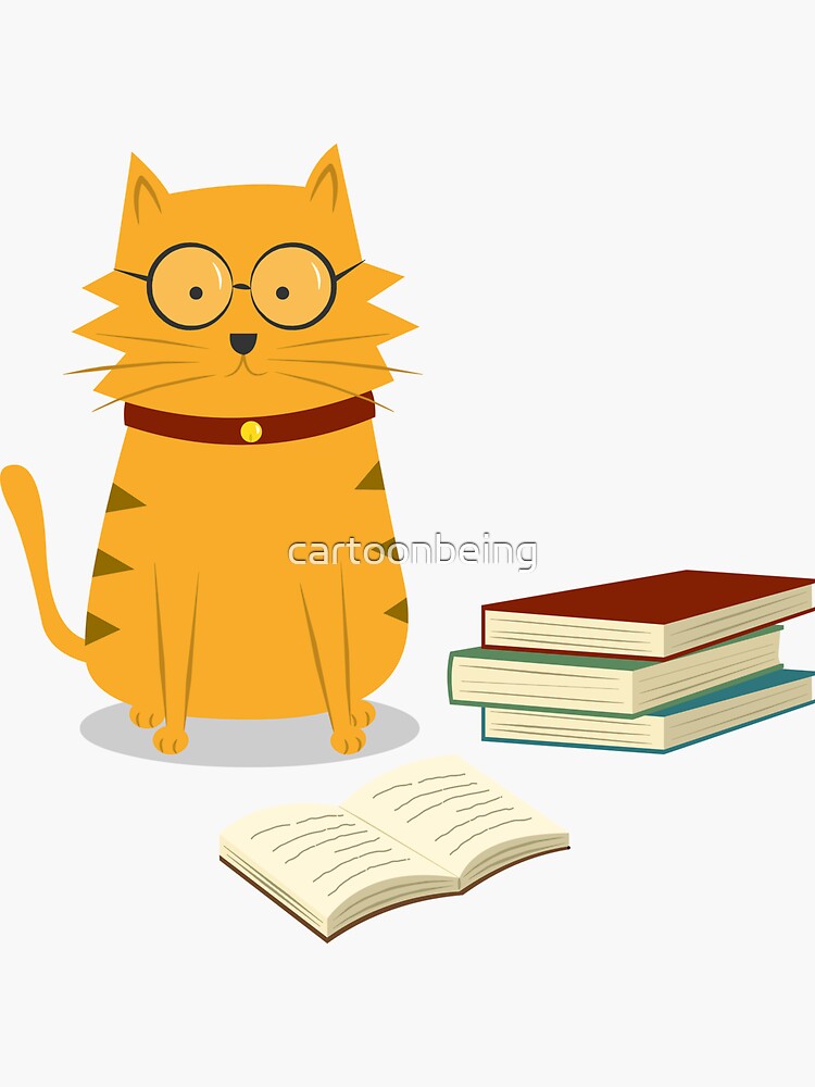 Nerdy Cat by cartoonbeing