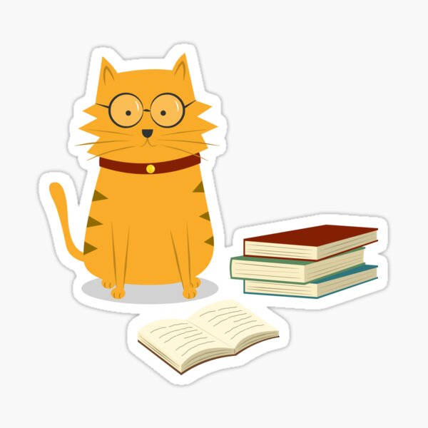 Nerdy Cat Sticker