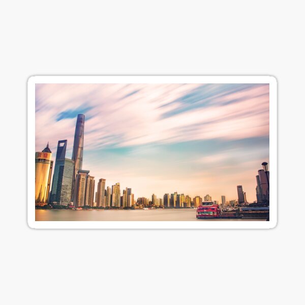 Nice picture of two cities divided by the big dam Sticker