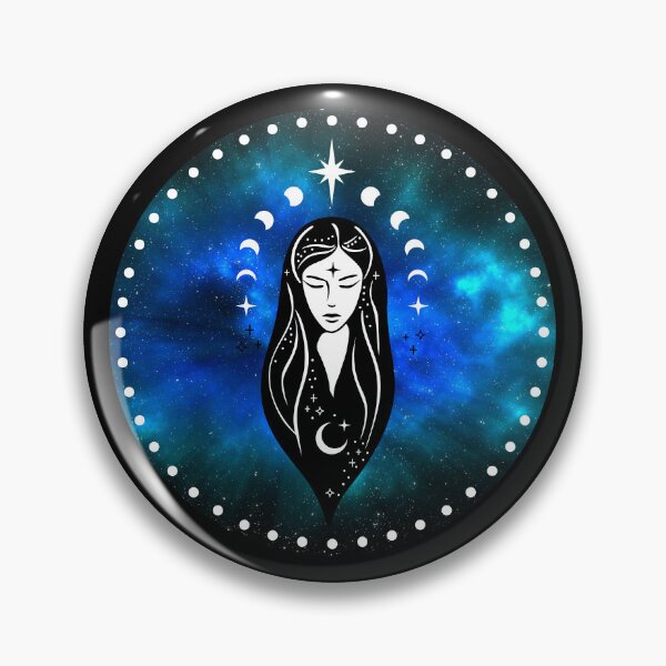 Item preview, Moon Goddess Moon Phases Blue Celestial Space designed and sold by OnyxMoonDesigns.