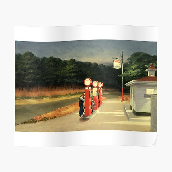 Affiche Edward Hopper - Gaz, 1940 - Affiche Edward Hopper - Impression Artistique Poster