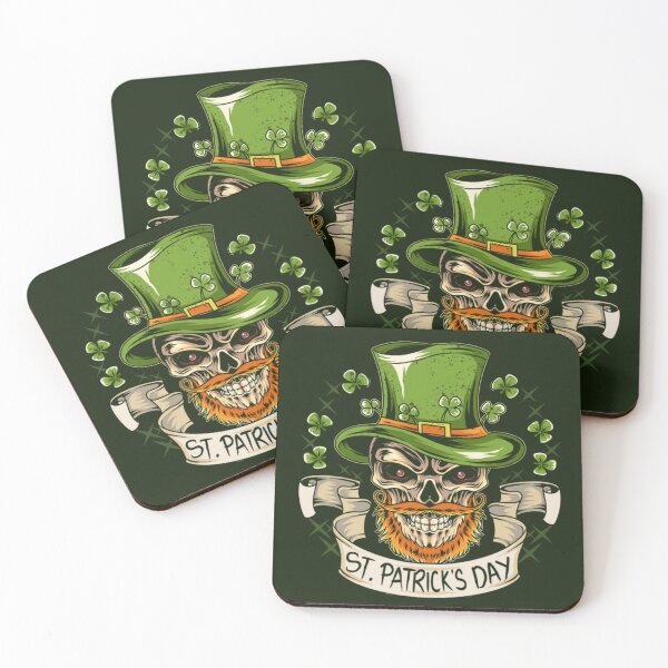 Item preview, ST Patricks Day Skull Wears a Hat designed and sold by WearWolfDesigns.