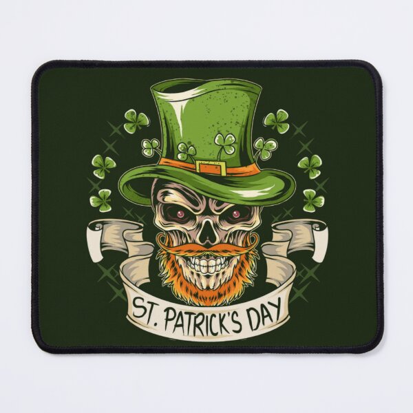 Item preview, ST Patricks Day Skull Wears a Hat designed and sold by WearWolfDesigns.