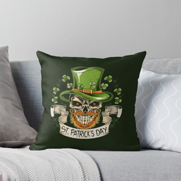 Item preview, ST Patricks Day Skull Wears a Hat designed and sold by WearWolfDesigns.