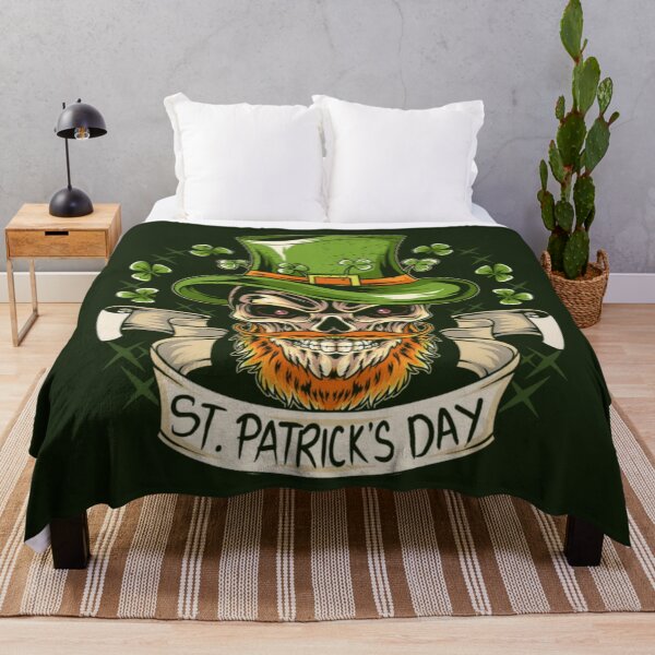 Item preview, ST Patricks Day Skull Wears a Hat designed and sold by WearWolfDesigns.