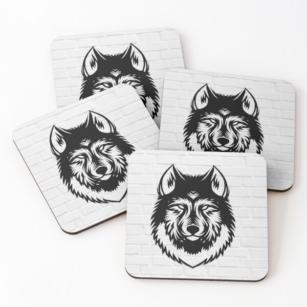 Item preview, Drawing of black dog head, on white wall background. designed and sold by La bottega del tempo.