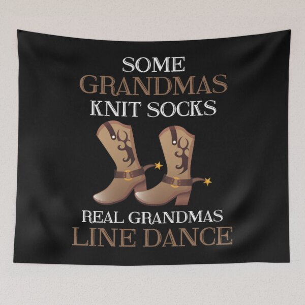 Item preview, Knit socks Line Dancing Grandmas designed and sold by ClamenTaon.