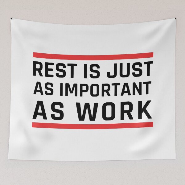 Aperçu de l'œuvre Le repos est tout aussi important que le travail vintage - citation de travail créée et vendue par MOONINSPIRATION.