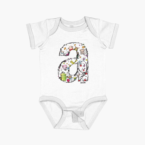 IMOK Letter a Short Sleeve Baby One-Piece