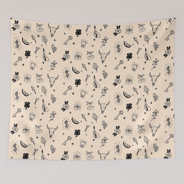Item preview, Old School Tattoo Pattern Drawing designed and sold by ManyaArtShop.