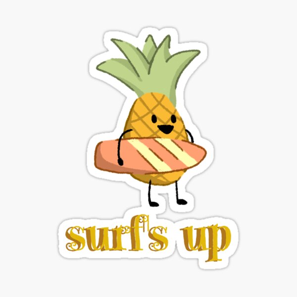 Pineapple Surfing Stickers for Sale