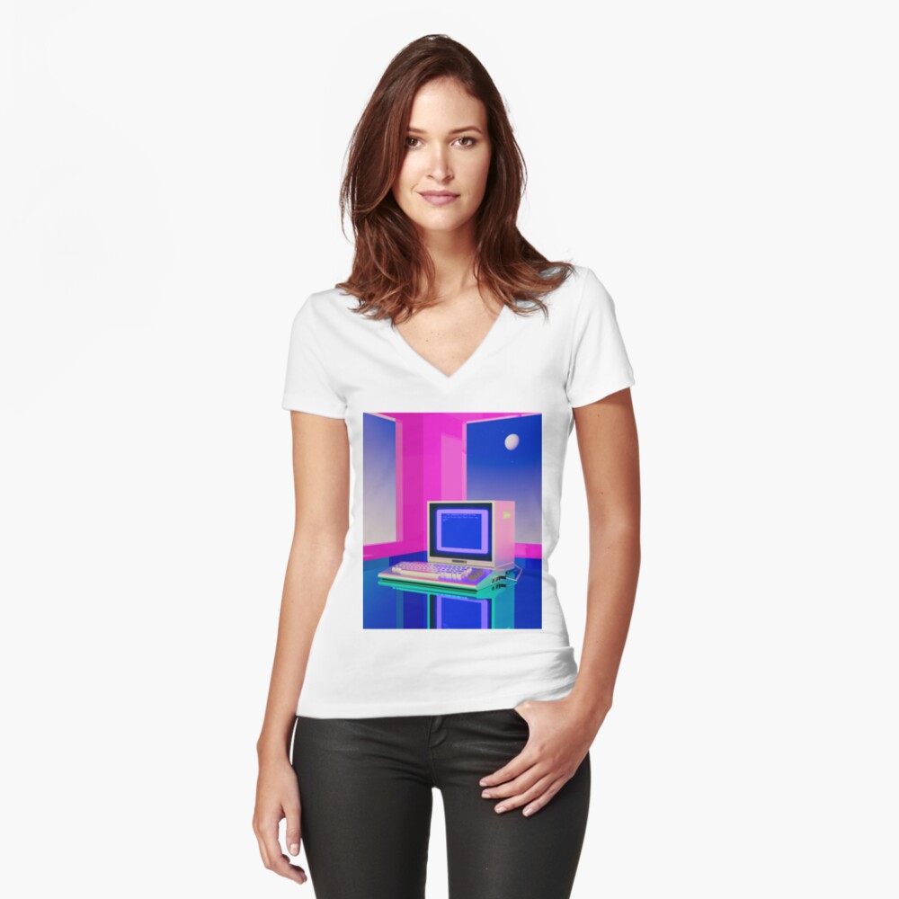 Item preview, Fitted V-Neck T-Shirt designed and sold by djspacegr.
